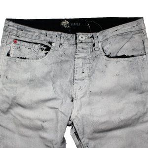 Staple White Painted Jeans